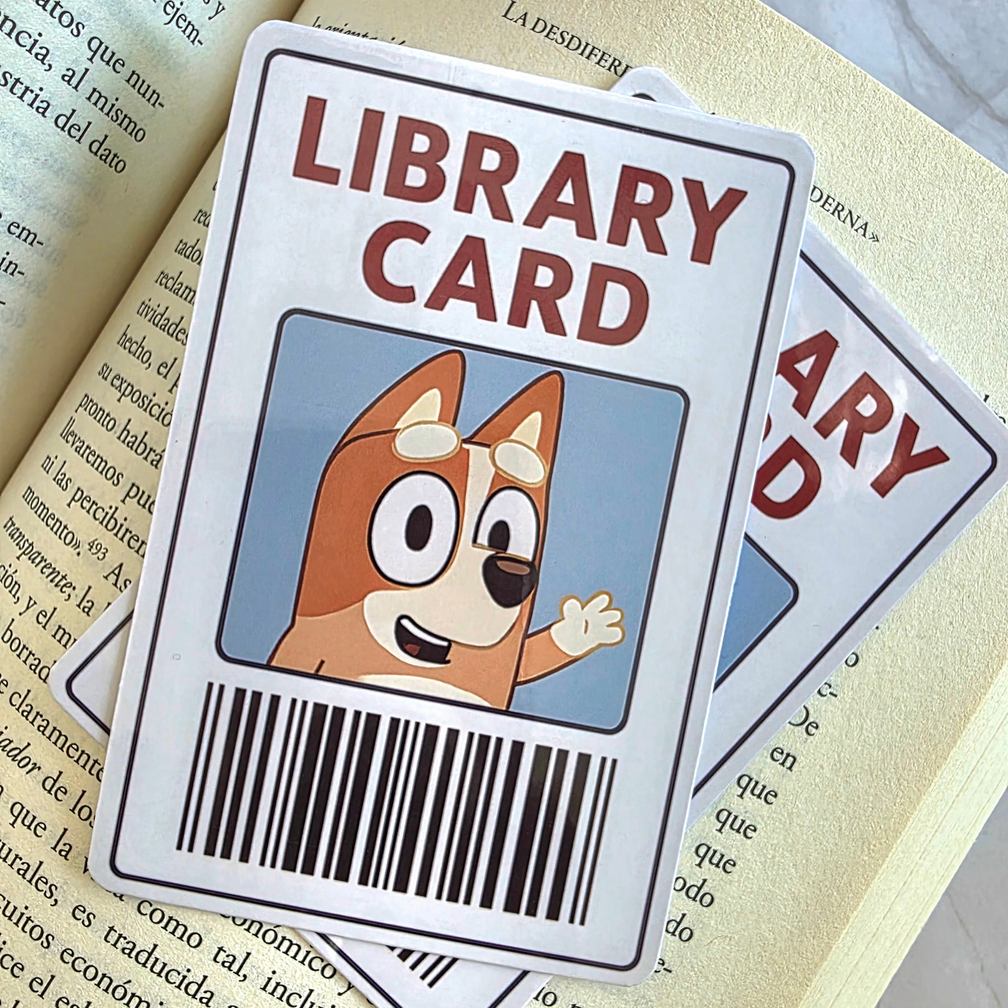 Blue Dog Library Card Bookmarks