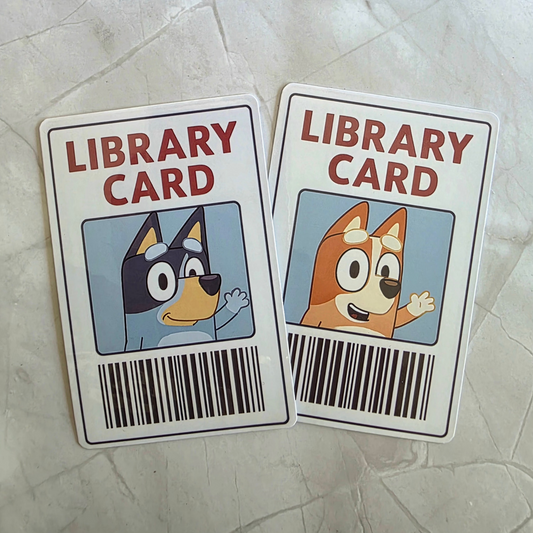 Blue Dog Library Card Bookmarks