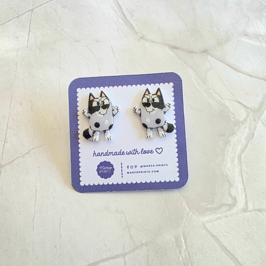 Gray Dog Earrings